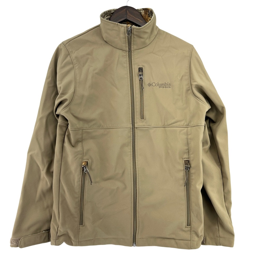 Columbia PHG Performance Hunting Gear Softshell Jacket Tan Camo Mens S Gorpcore